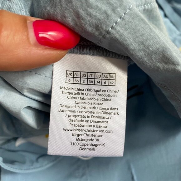 REMAIN Birger Christensen Ariane BNWOT Women Blue Wide Leg Pants New - Picture 11 of 13